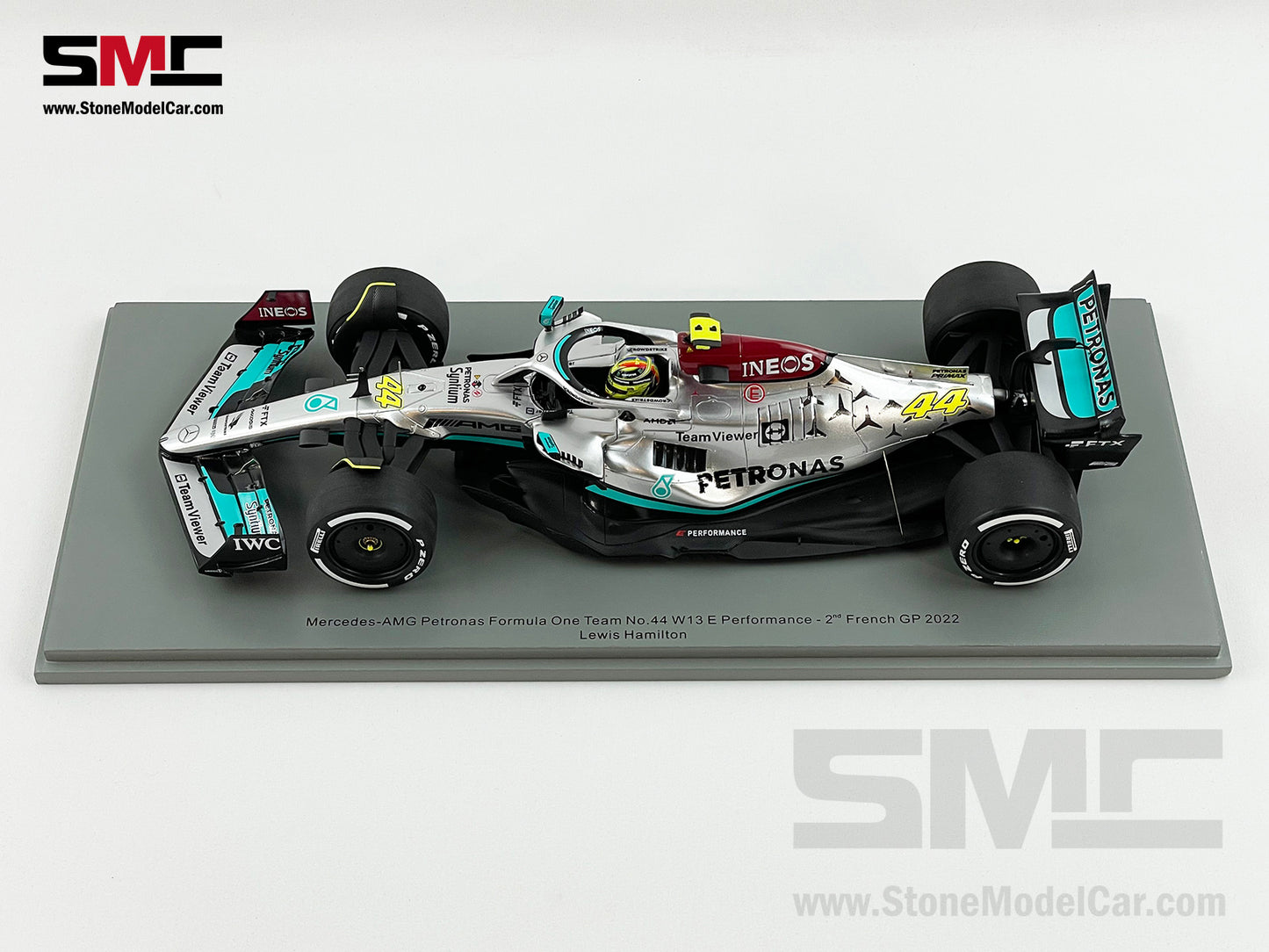 Mercedes F1 W13 #44 Lewis Hamilton French 2022 300th GP Race 1:18 Spark 18S769