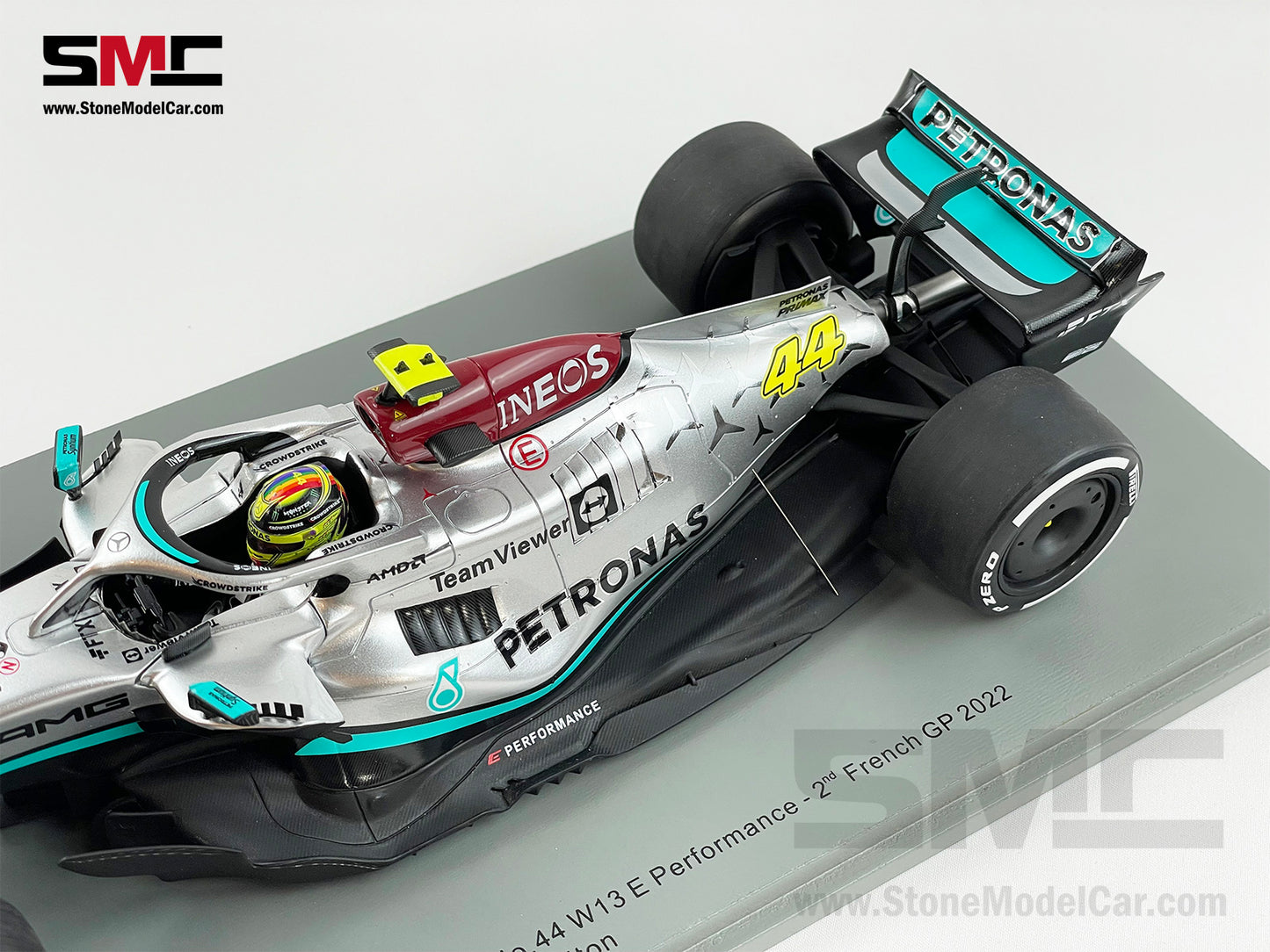 Mercedes F1 W13 #44 Lewis Hamilton French 2022 300th GP Race 1:18 Spark 18S769