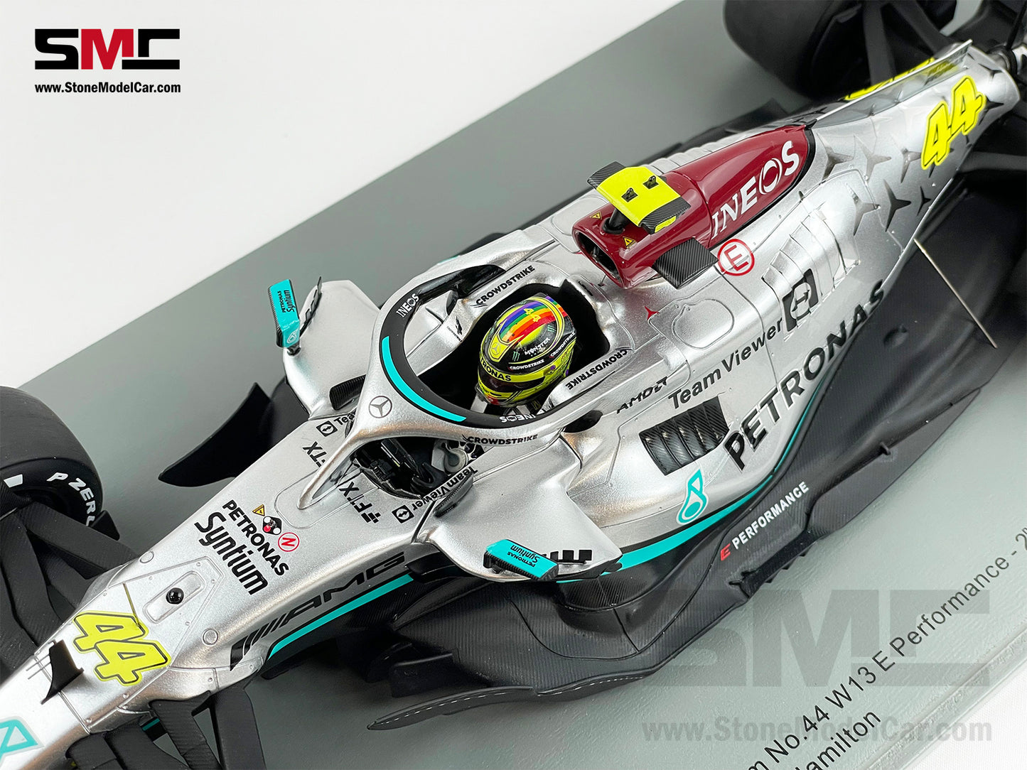 Mercedes F1 W13 #44 Lewis Hamilton French 2022 300th GP Race 1:18 Spark 18S769