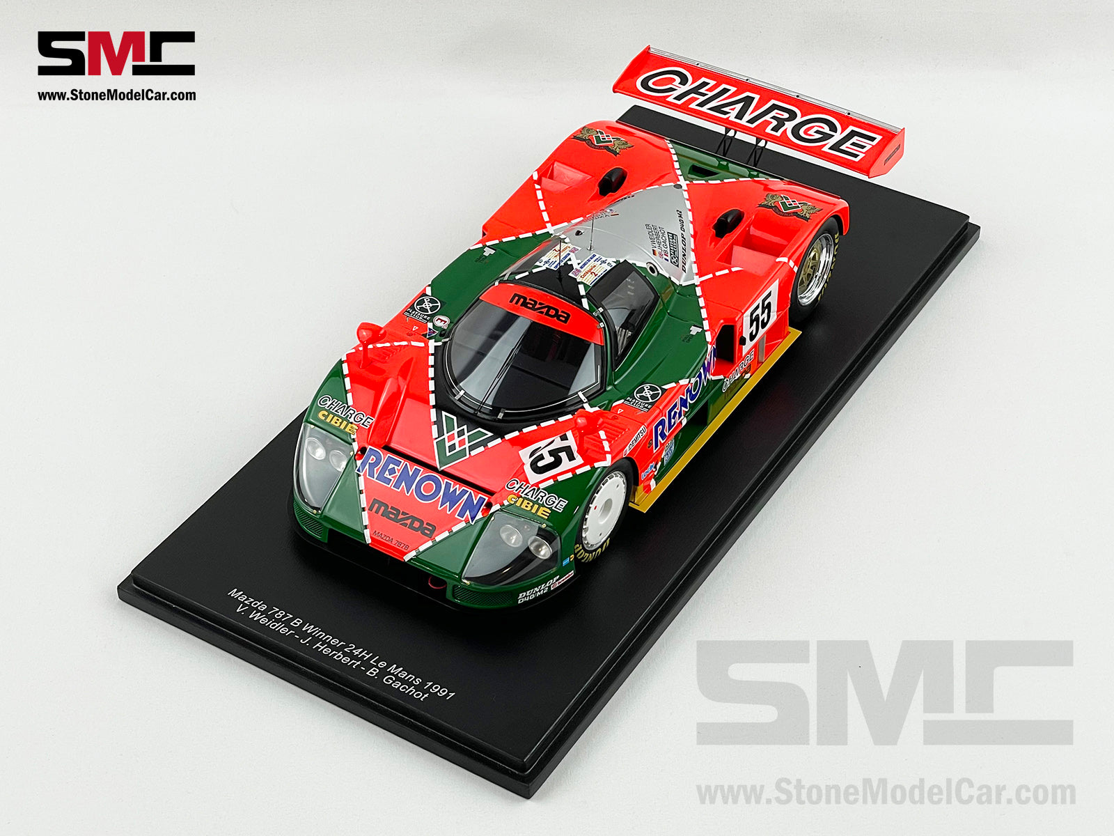 24h Le Mans 1991 Winner Mazda 787B #55 Weidler, Johnny, Gachot 1:18 Sp –  Stone Model