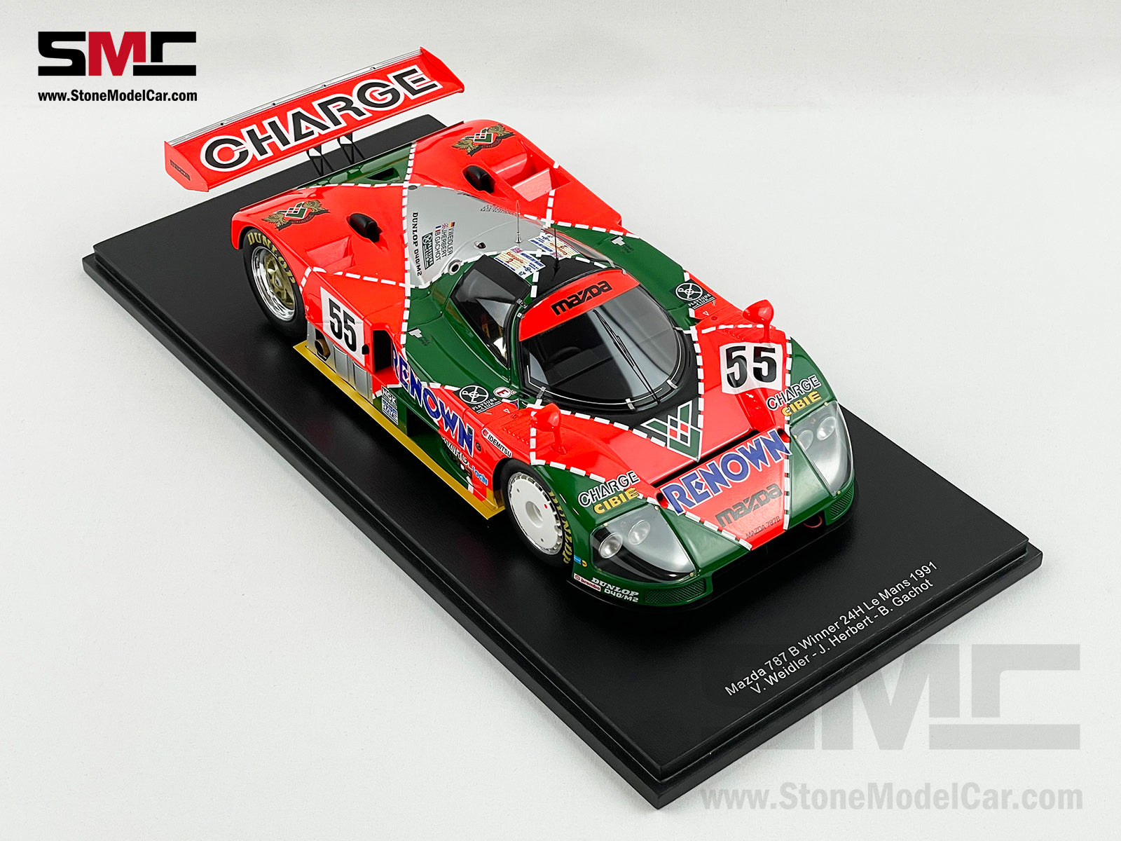 24h Le Mans 1991 Winner Mazda 787B #55 Weidler, Johnny, Gachot 1:18 Sp –  Stone Model