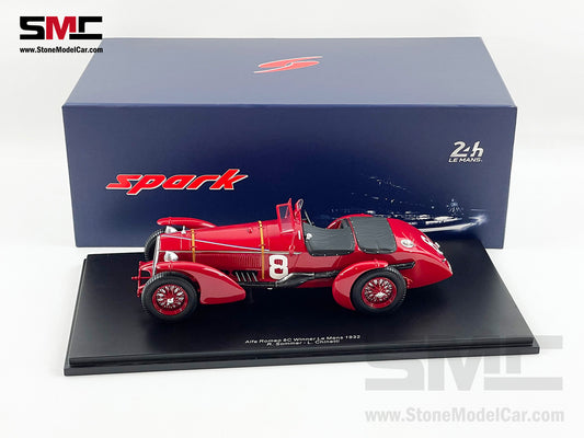 24h Le Mans 1932 Winner Alfa Romeo 8C #8 Sommer & Chinetti 1:18 Spark 18LM32