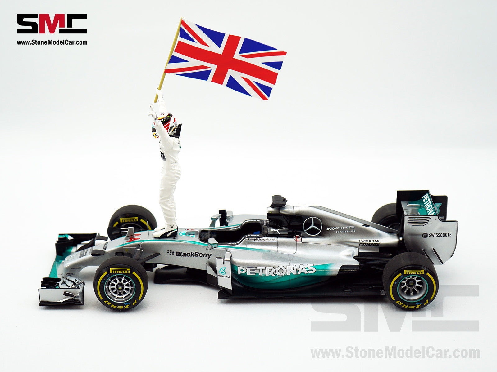 2014 2x World Champion Mercedes F1 W05 #44 Lewis Hamilton Abu Dhabi GP 1:18  MINICHAMPS with Figure