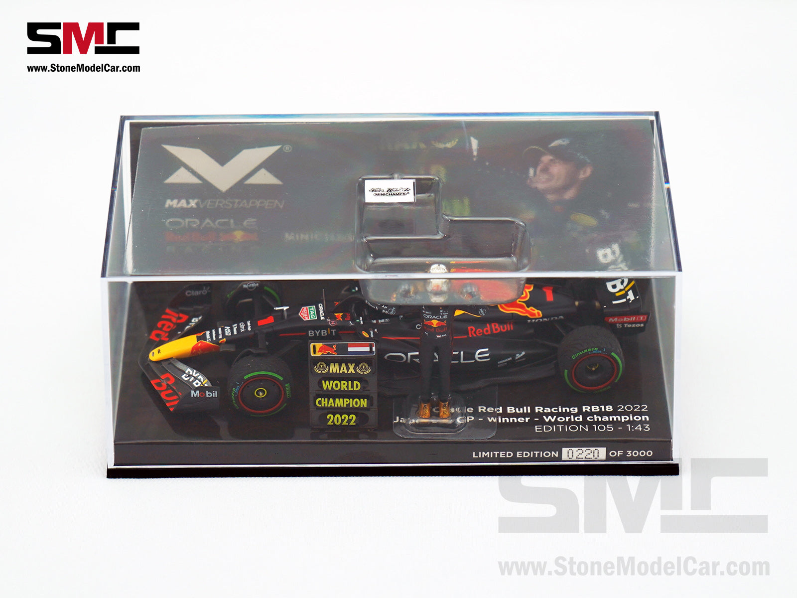 #1 Max Verstappen 2022 World Champion Red Bull F1 RB18 Japan GP 1:43  MINICHAMPS with Figure