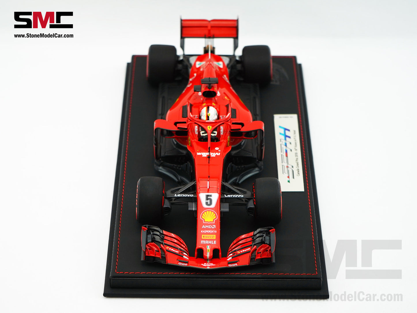 Ferrari F1 SF71H #5 Sebastian Vettel Canada GP 2018 50th Win 1:18 BBR Leather Base LE 8pcs