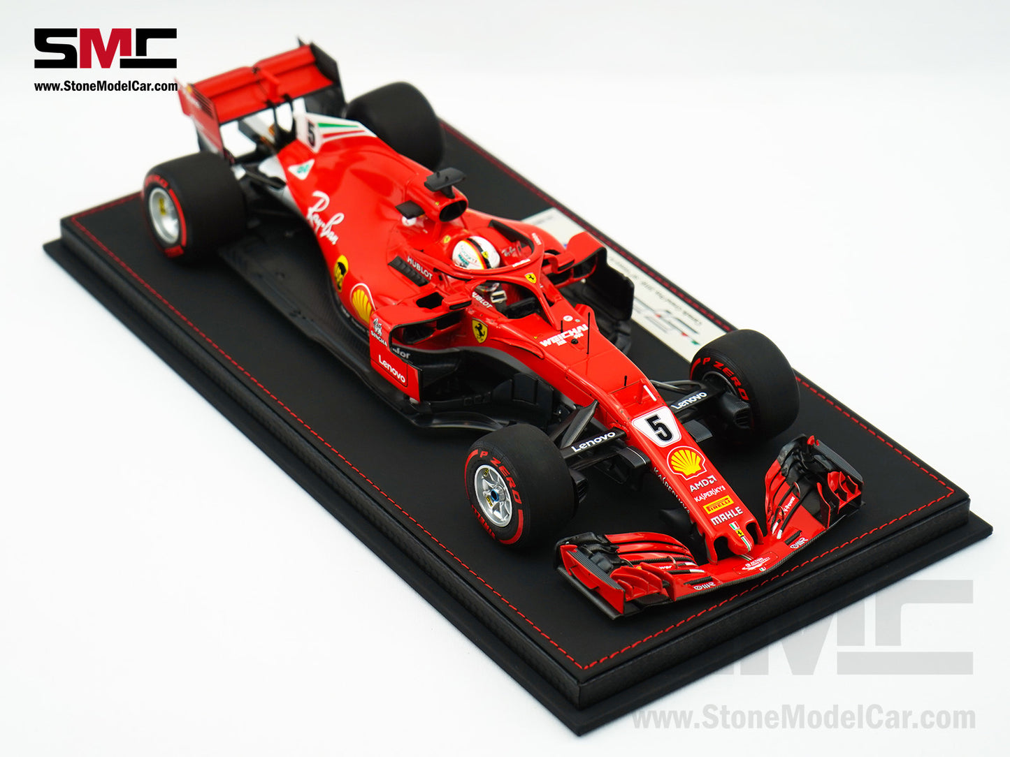 Ferrari F1 SF71H #5 Sebastian Vettel Canada GP 2018 50th Win 1:18 BBR Leather Base LE 8pcs