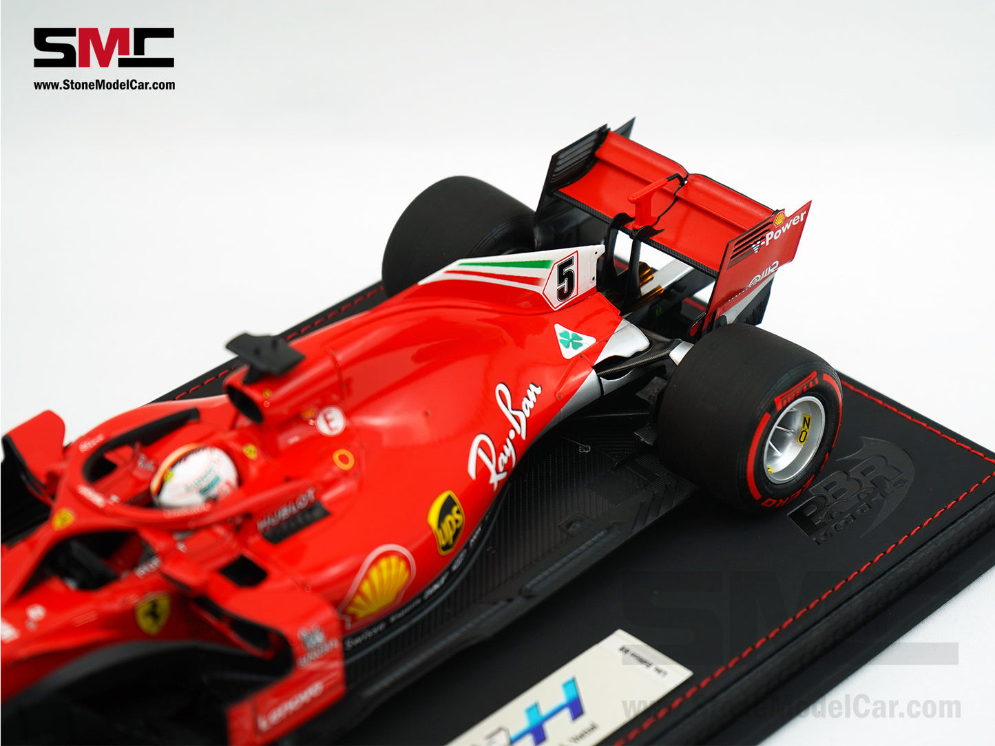 Ferrari F1 SF71H #5 Sebastian Vettel Canada GP 2018 50th Win 1:18 BBR Leather Base LE 8pcs