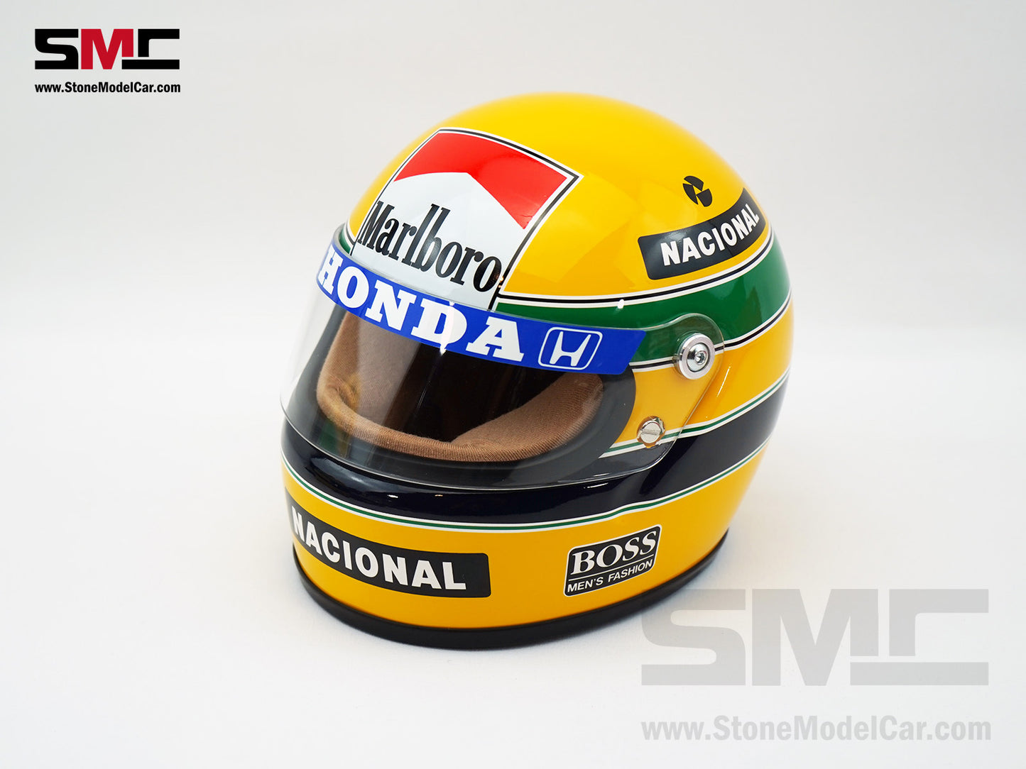 Mclaren MP4/4 #12 Ayrton Senna 1988 F1 World Champion 1:2 Miniature Helmet with Decal