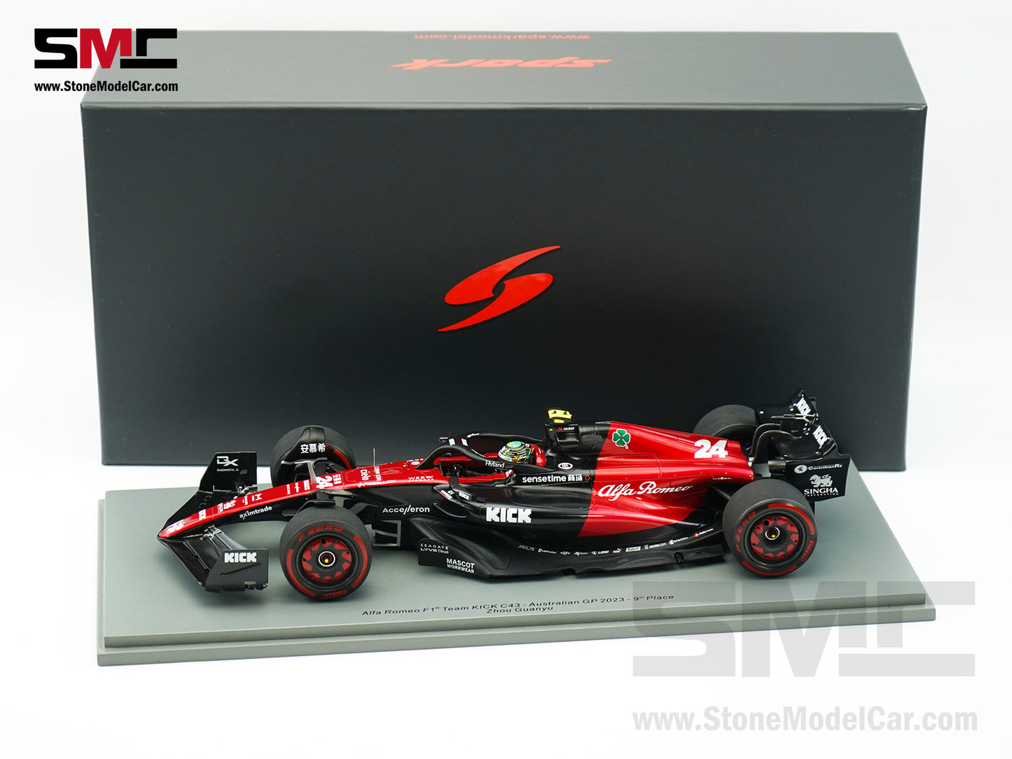 Alfa Romeo Sauber F1 C43 #24 Zhou Guanyu 9th Australian GP 2023 Spark 1:18 18S879