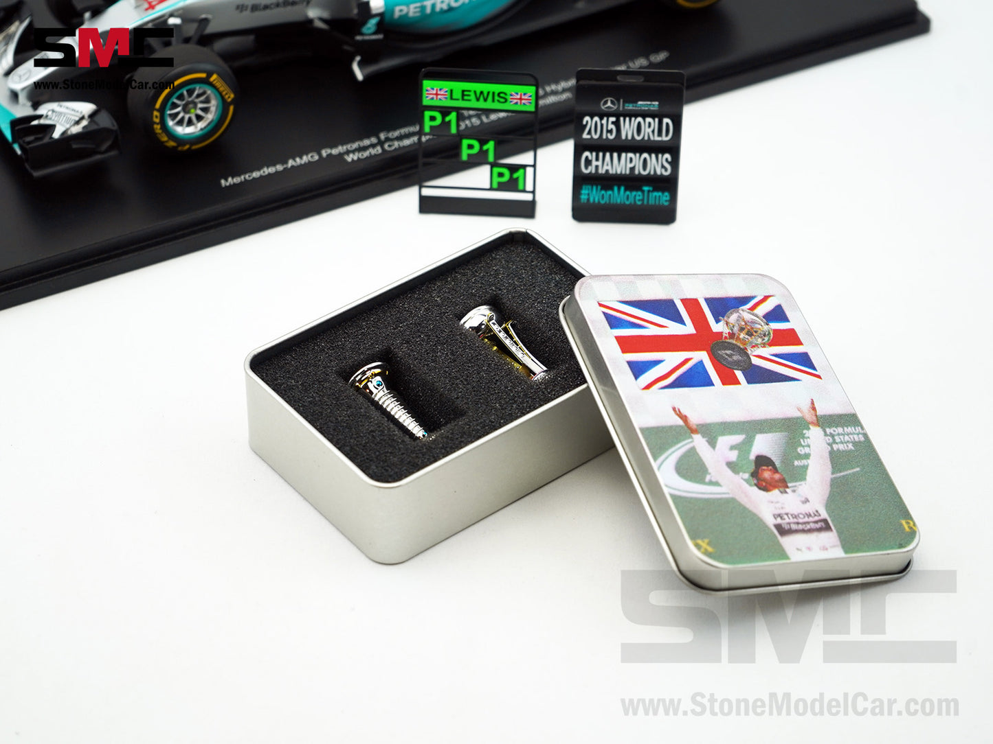 2015 3x World Champion Mercedes F1 W06 #44 Lewis Hamilton US GP 1:18 Spark Special Figure Edition