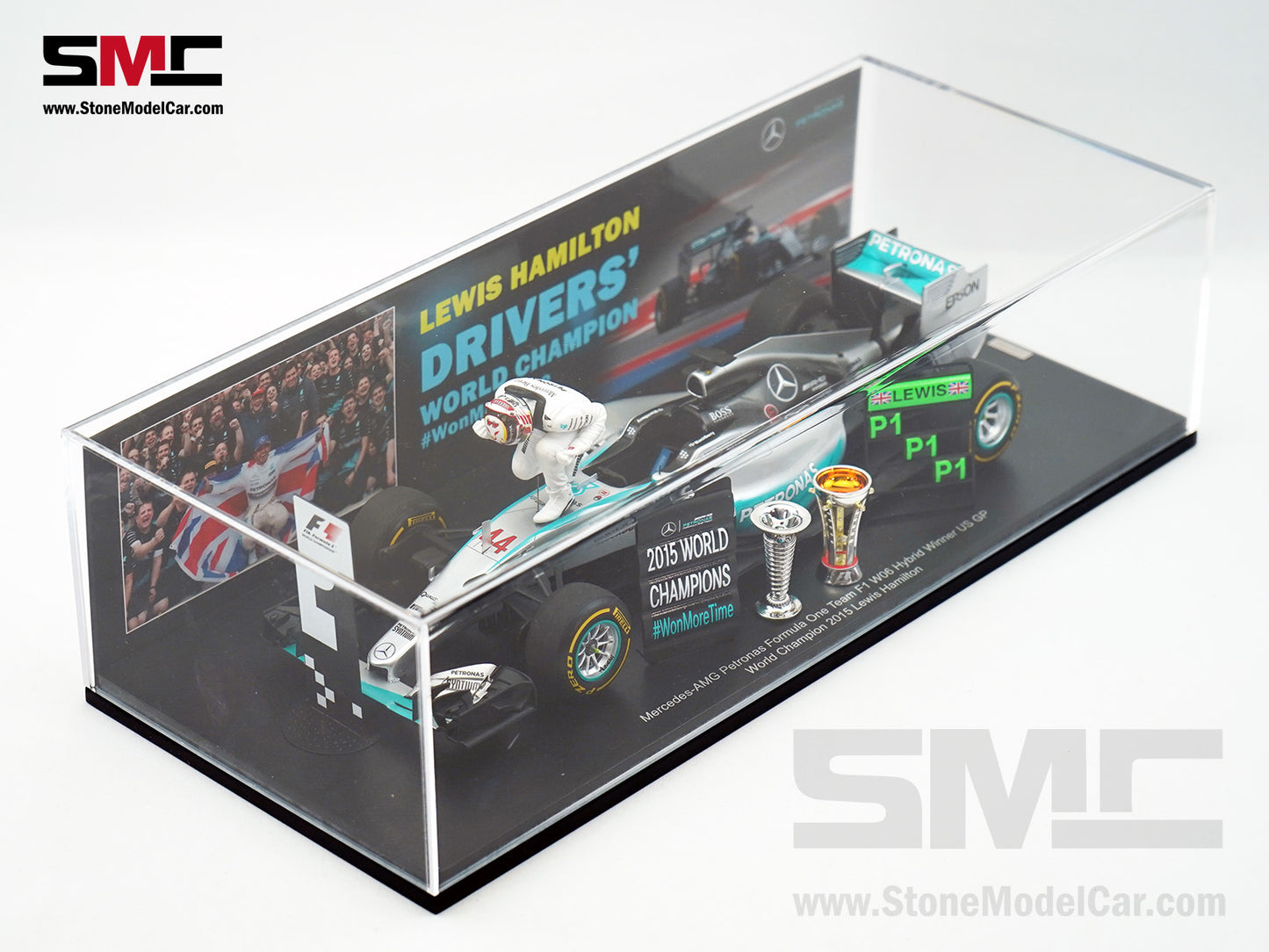 2015 3x World Champion Mercedes F1 W06 #44 Lewis Hamilton US GP 1:18 Spark Special Figure Edition