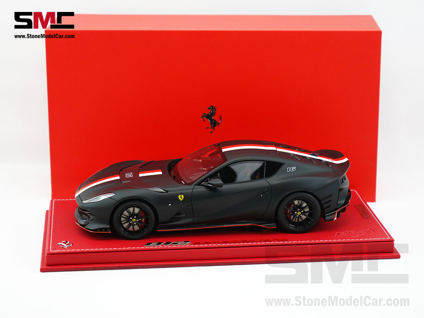 BBR Ferrari 812 Competizione 2023 Matt Black F1 #16 Charles Leclerc 1:18 Limited 226 Pcs