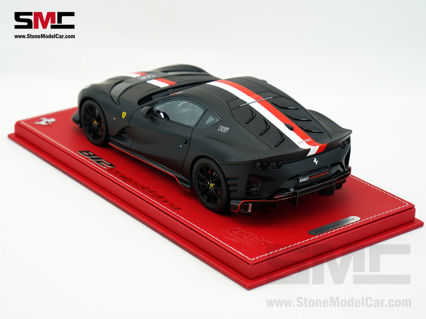 BBR Ferrari 812 Competizione 2023 Matt Black F1 #16 Charles Leclerc 1:18 Limited 226 Pcs