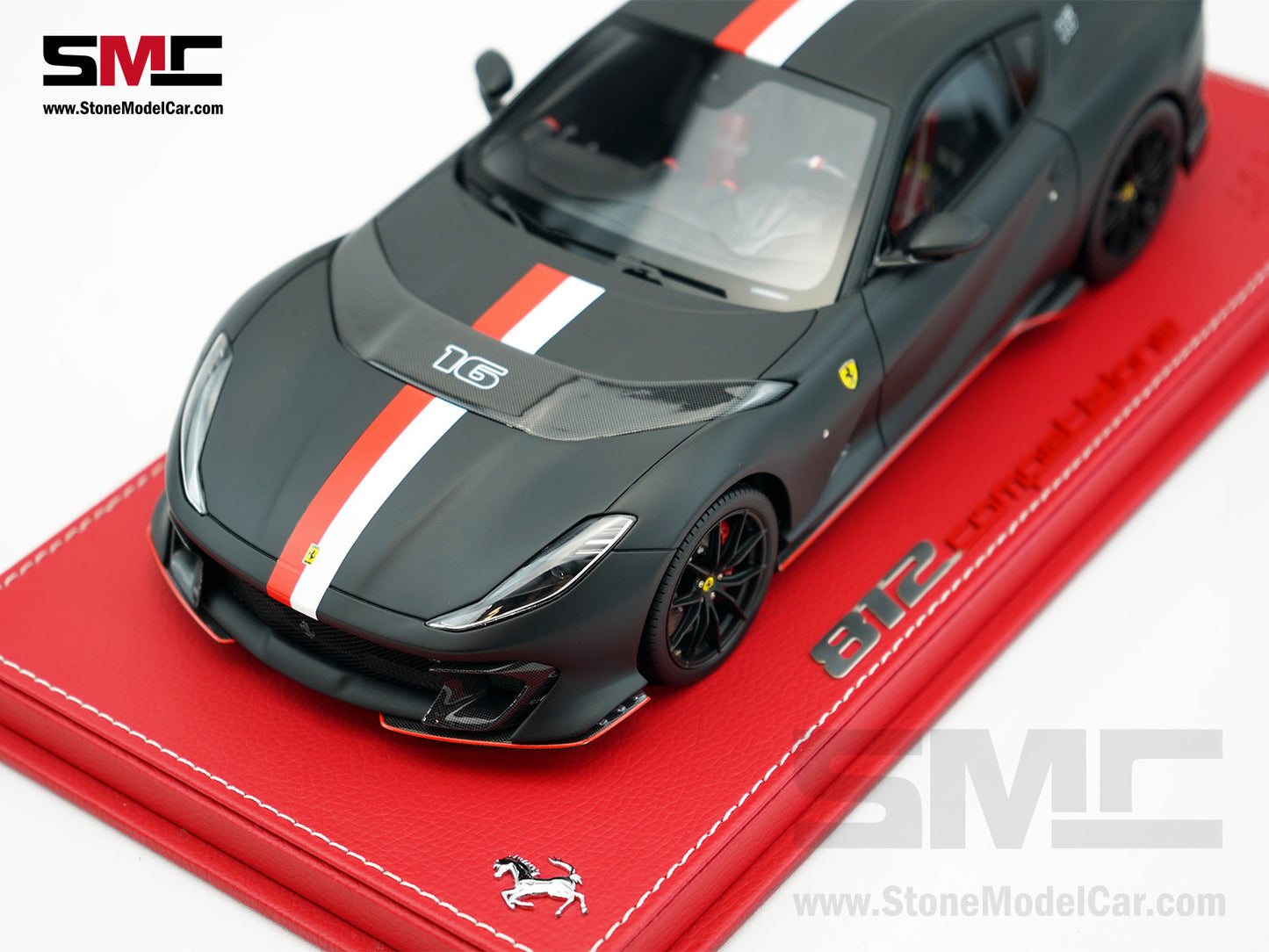 BBR Ferrari 812 Competizione 2023 Matt Black F1 #16 Charles Leclerc 1:18 Limited 226 Pcs