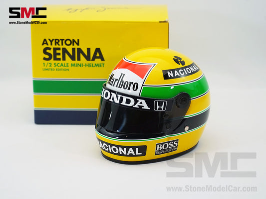 Mclaren MP4/4 #12 Ayrton Senna 1988 F1 World Champion 1:2 Bell Miniature Helmet with Decal