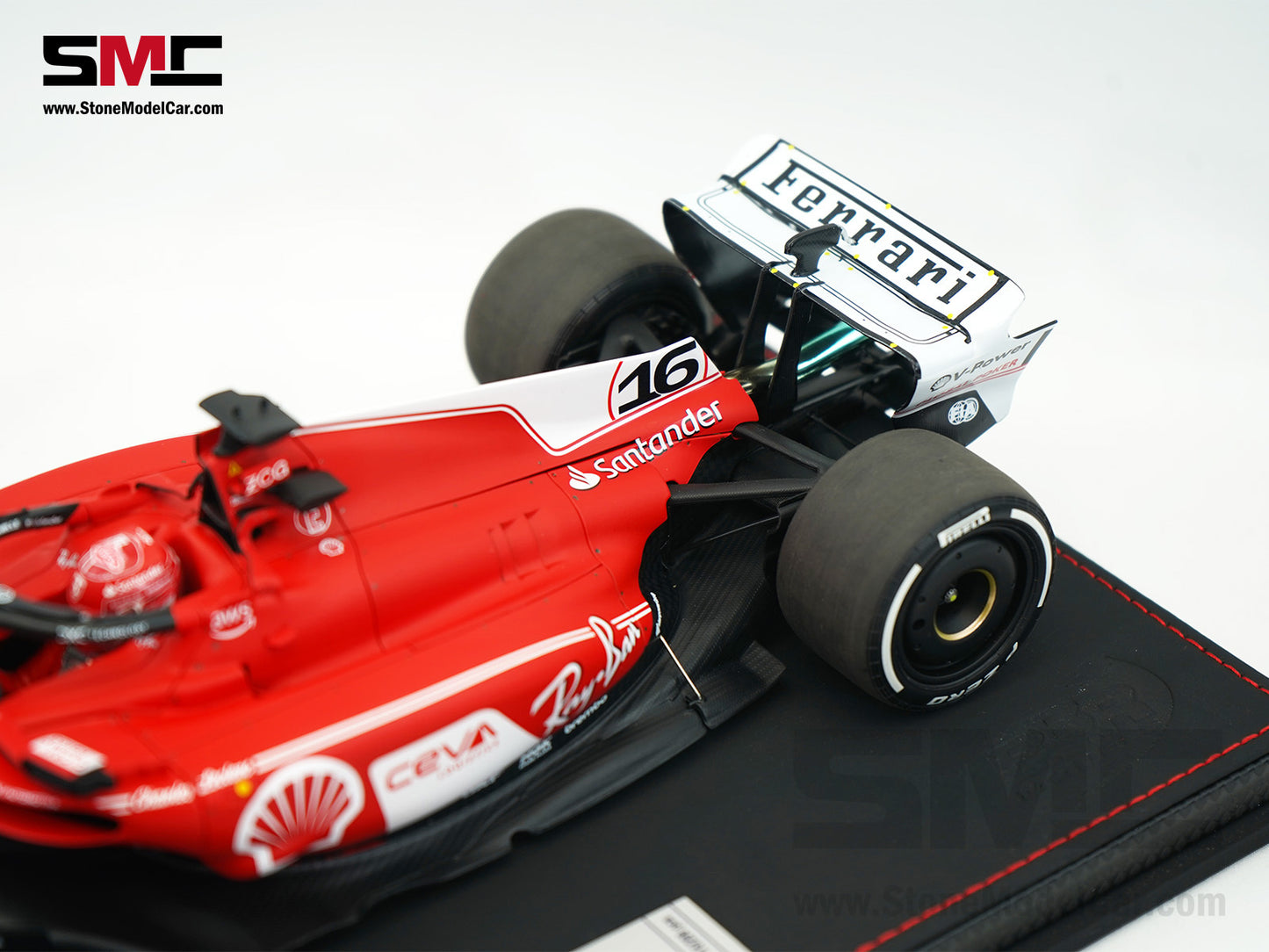 Ferrari F1 SF-23 #16 Charles Leclerc Las Vegas GP 2023 BBR 1:18 with Leather Base