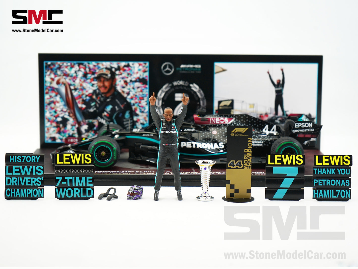 [Pre-Order] 2020 7x World Champion Mercedes F1 W11 #44 Lewis Hamilton Turkey GP 1:18 Spark Figure Special Edition