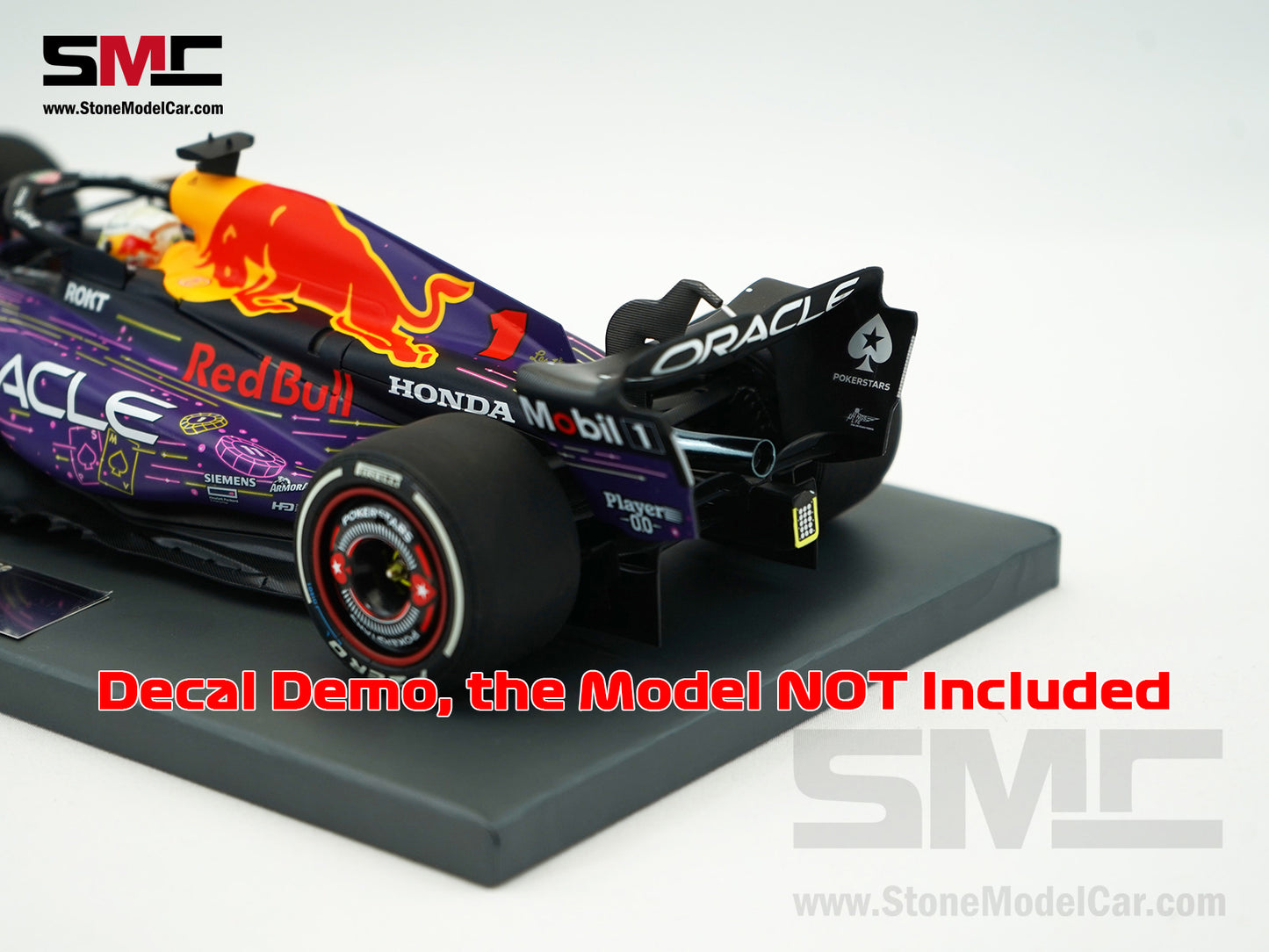 Decal for Red Bull F1 RB19 #1 Max Verstappen US Las Vegas / Miami / Austin / Monaco / Canada GP 2023 1:18 Spark & MINICHAMPS