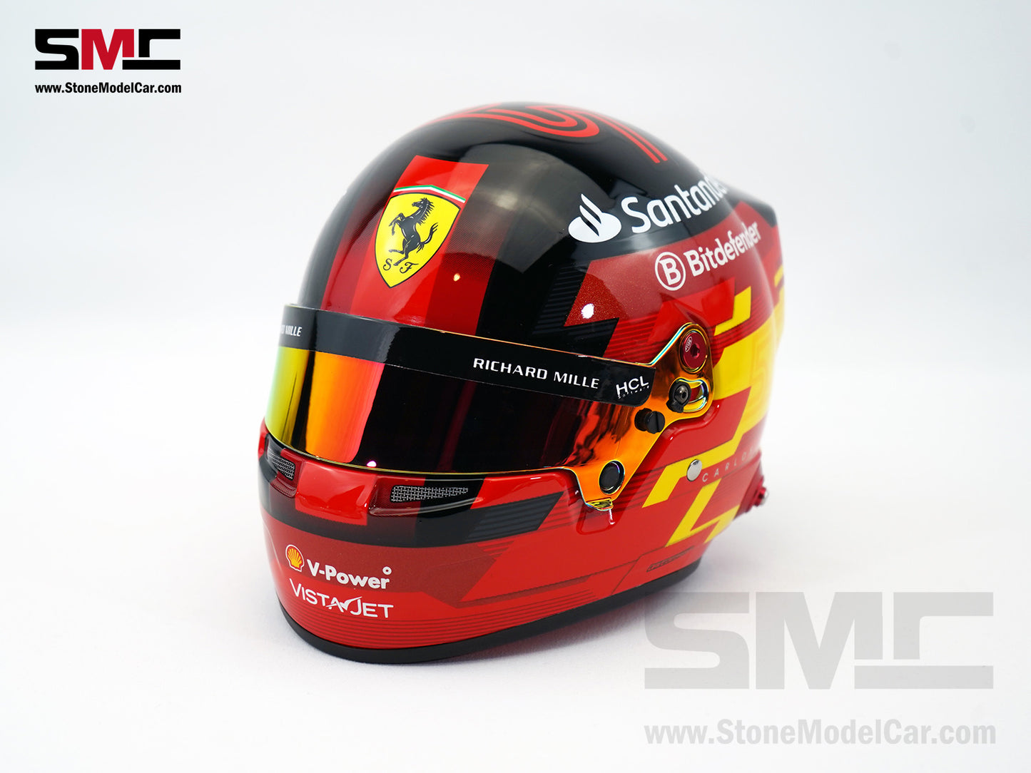 Ferrari SF-24 #55 Carlos Sainz Season 2024 Bell 1:2 Miniature Helmet Model