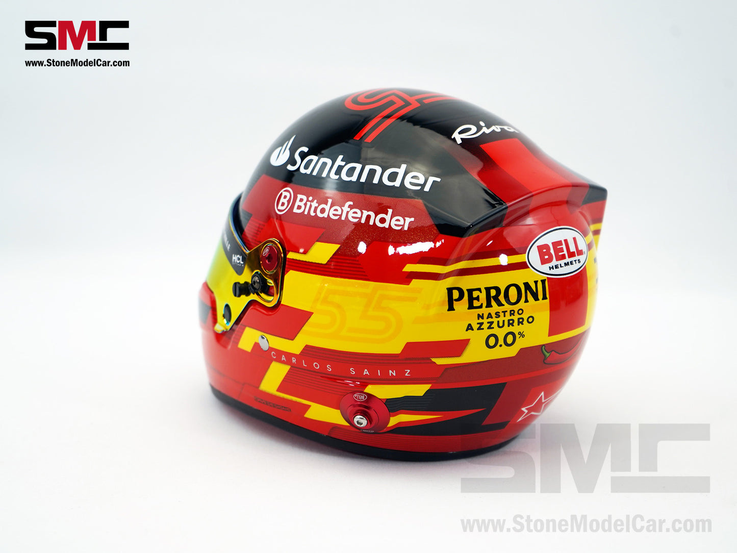 Ferrari SF-24 #55 Carlos Sainz Season 2024 Bell 1:2 Miniature Helmet Model