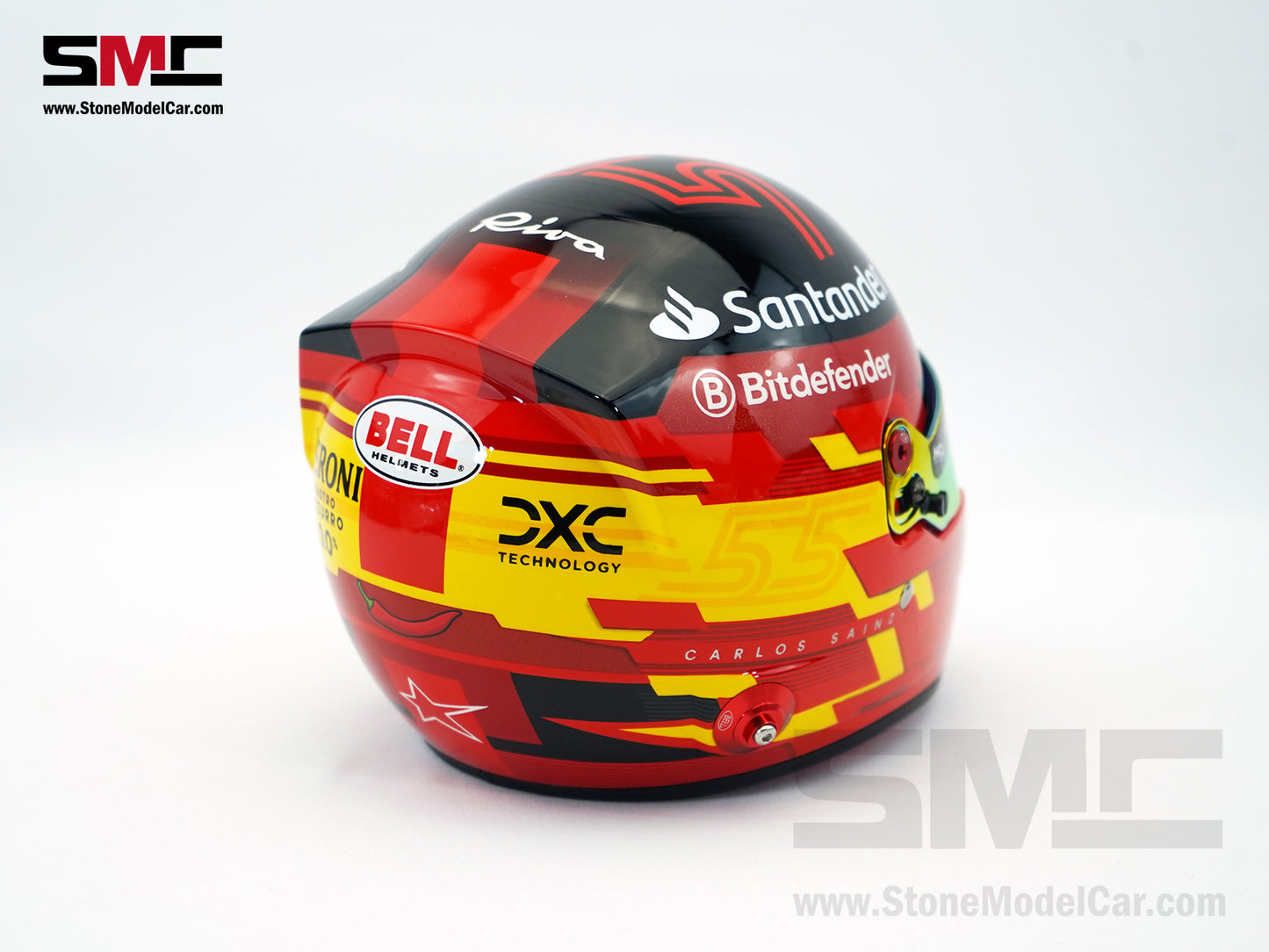 Ferrari SF-24 #55 Carlos Sainz Season 2024 Bell 1:2 Miniature Helmet Model