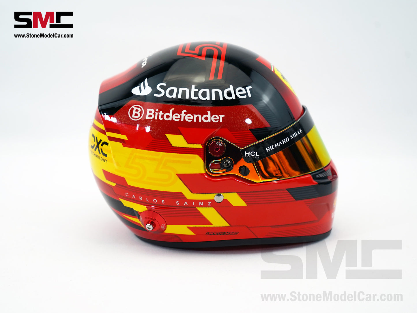 Ferrari SF-24 #55 Carlos Sainz Season 2024 Bell 1:2 Miniature Helmet Model