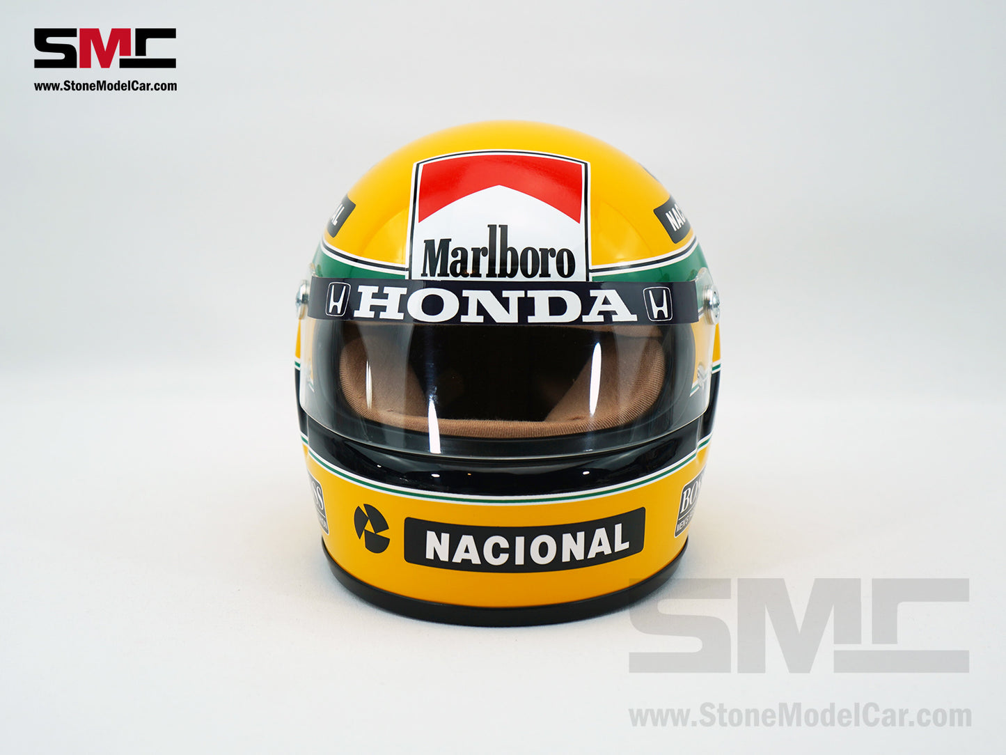 Mclaren MP4/4 #12 Ayrton Senna 1988 F1 World Champion 1:2 Miniature Helmet with Premium Decal