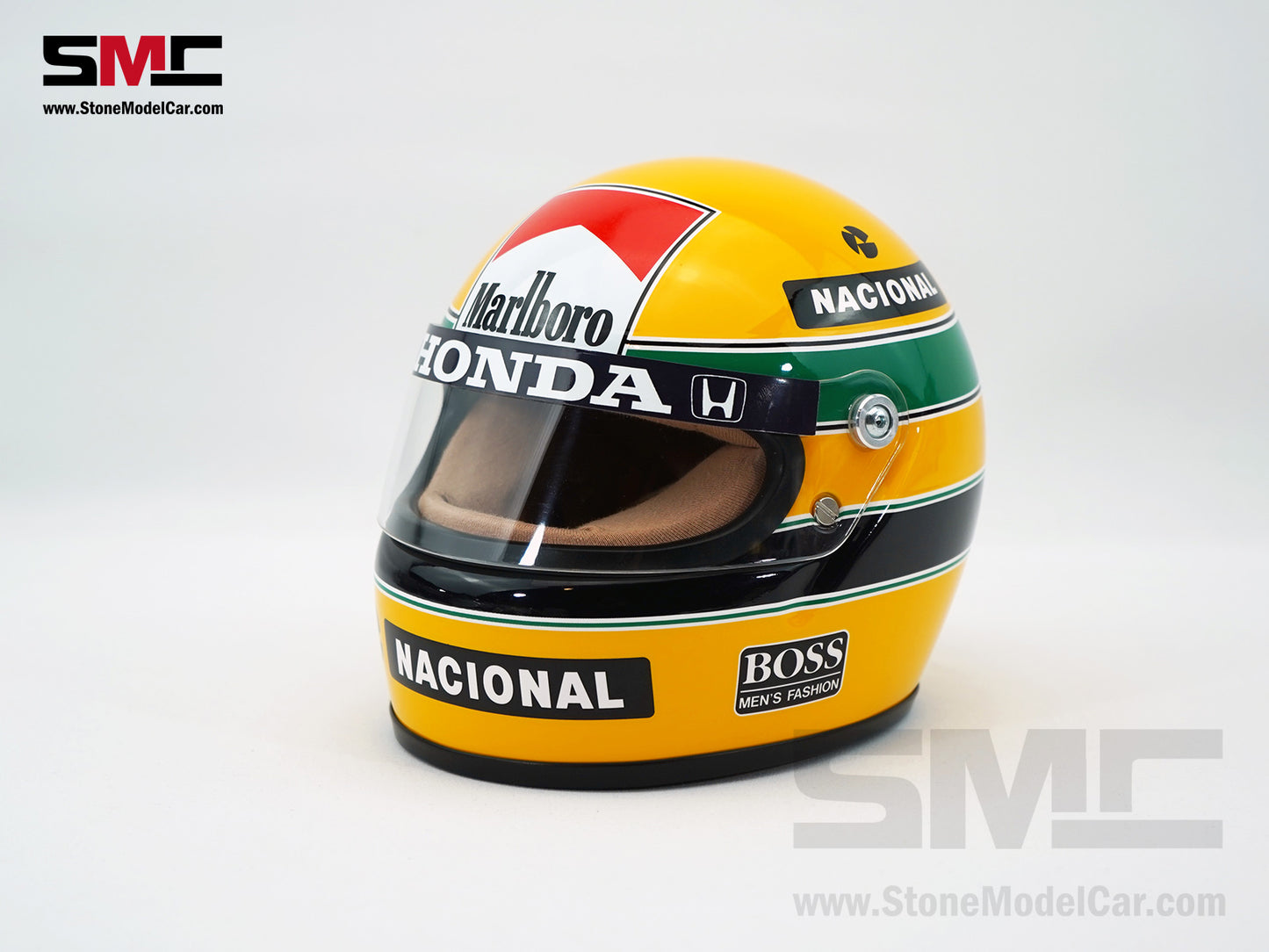 Mclaren MP4/4 #12 Ayrton Senna 1988 F1 World Champion 1:2 Miniature Helmet with Premium Decal