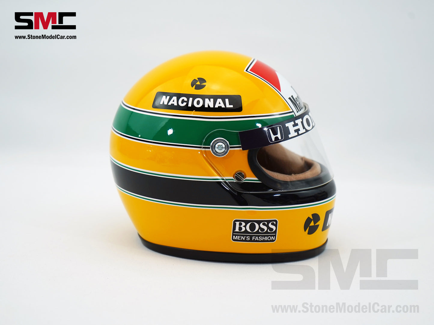 Mclaren MP4/4 #12 Ayrton Senna 1988 F1 World Champion 1:2 Miniature Helmet with Premium Decal