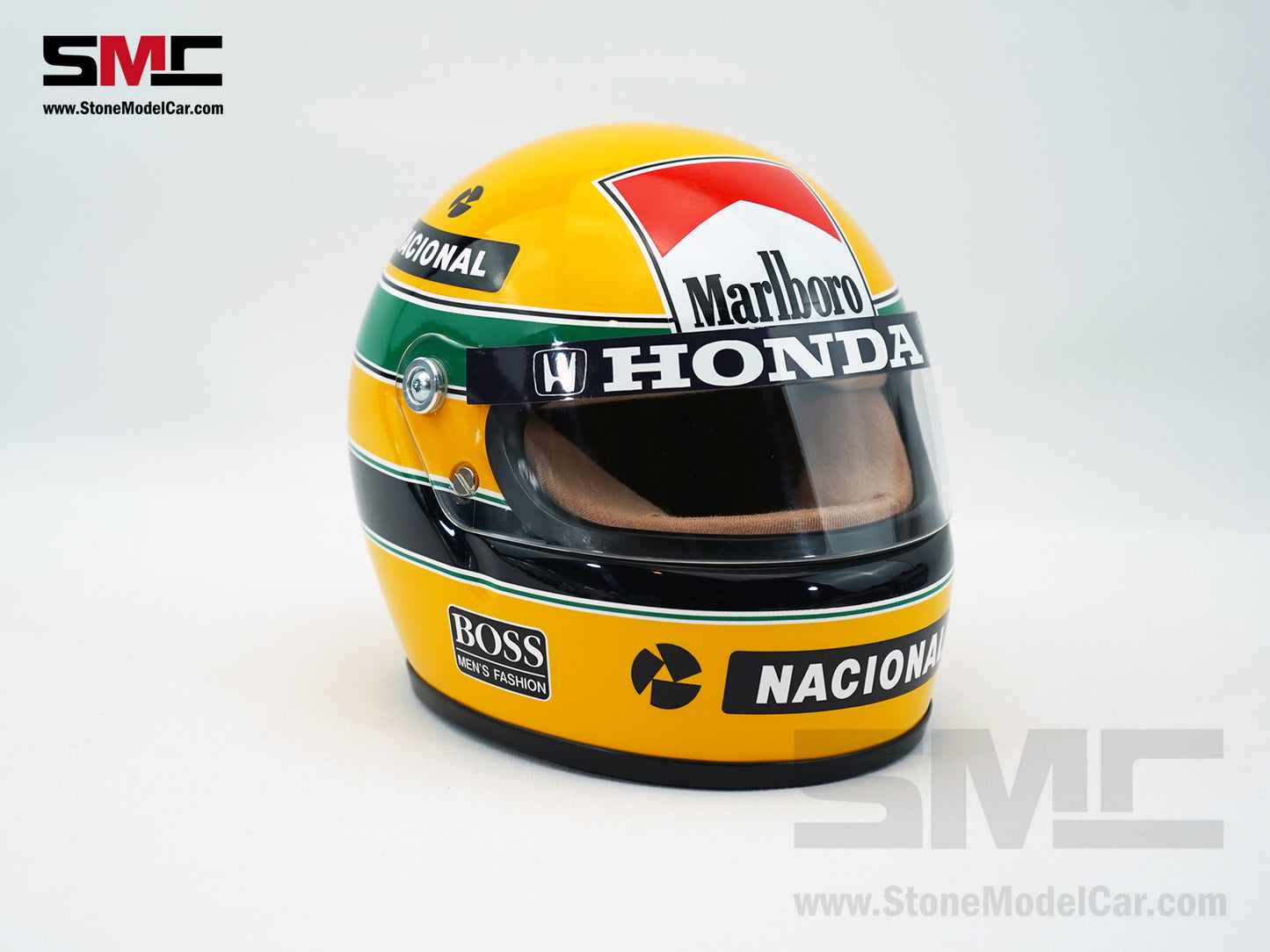 Mclaren MP4/4 #12 Ayrton Senna 1988 F1 World Champion 1:2 Miniature Helmet with Premium Decal