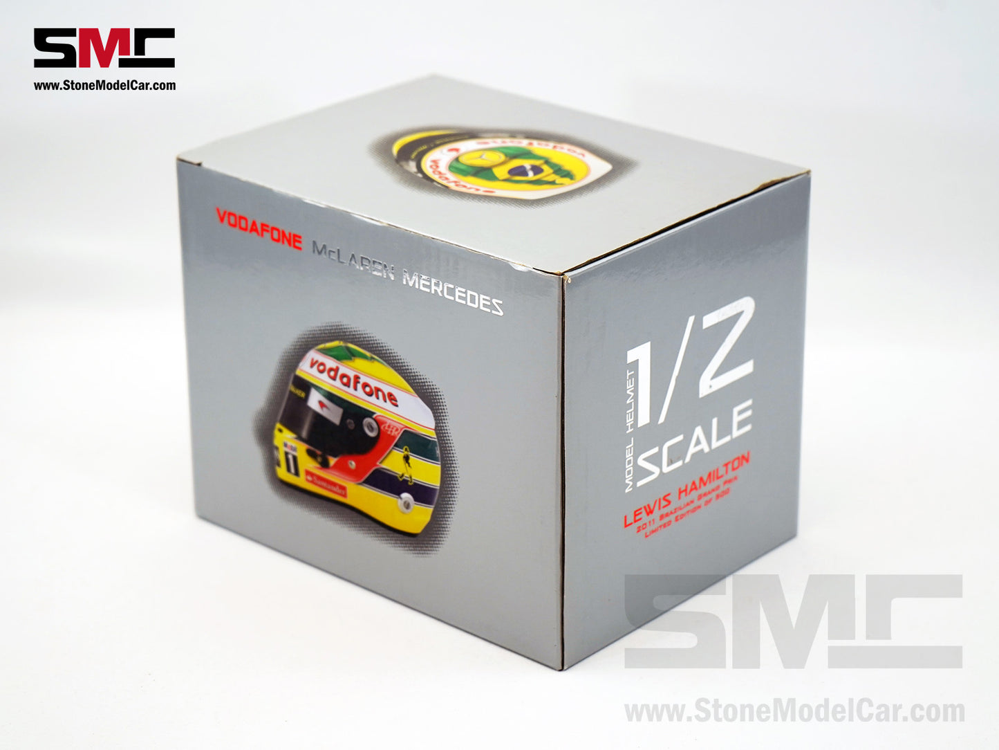 Mclaren Mercedes F1 MP4/26 #3 Lewis Hamilton Brazil GP 2011 Tribute Ayrton Senna Arai 1:2 Helmet