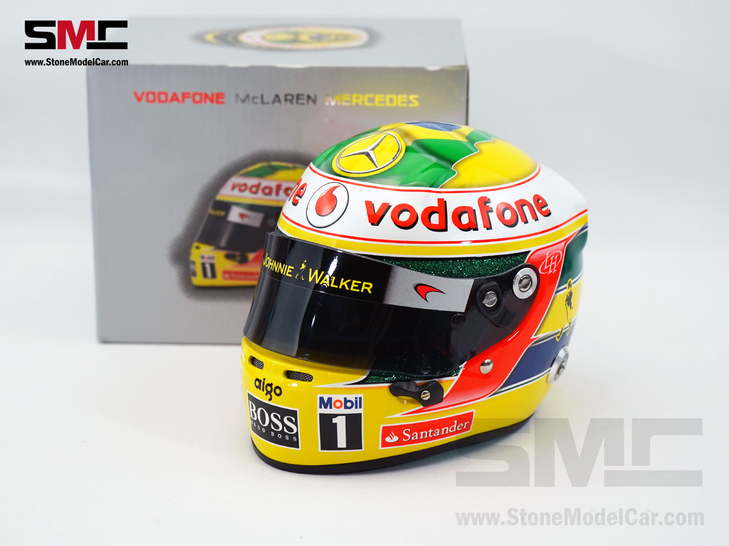 Mclaren Mercedes F1 MP4/26 #3 Lewis Hamilton Brazil GP 2011 Tribute Ayrton Senna Arai 1:2 Helmet