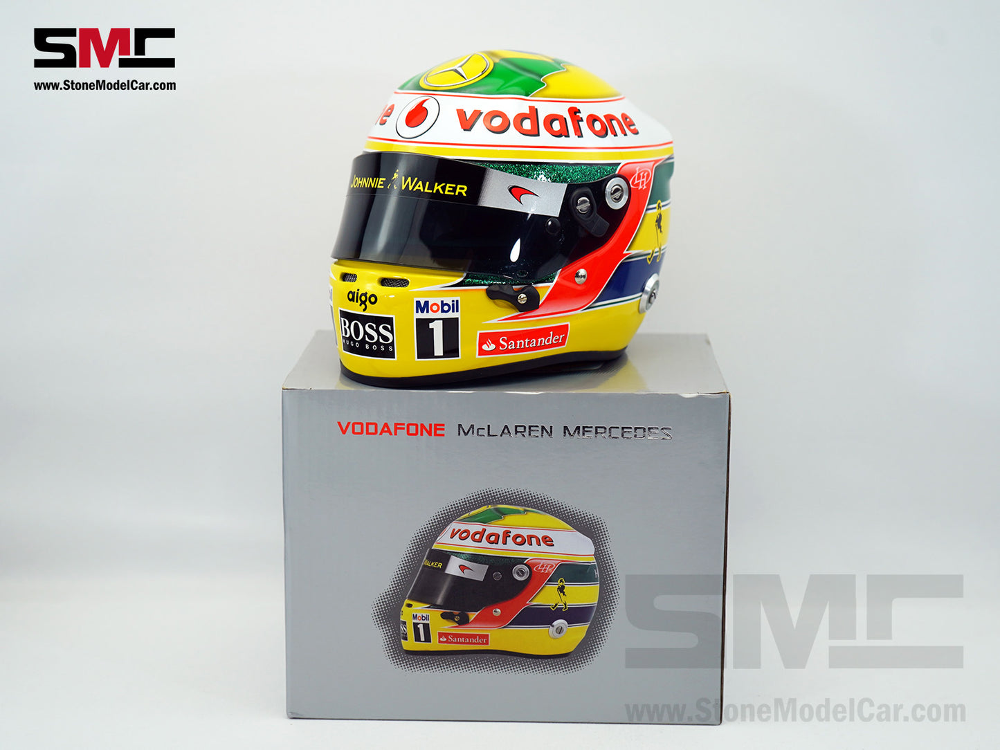 Mclaren Mercedes F1 MP4/26 #3 Lewis Hamilton Brazil GP 2011 Tribute Ayrton Senna Arai 1:2 Helmet