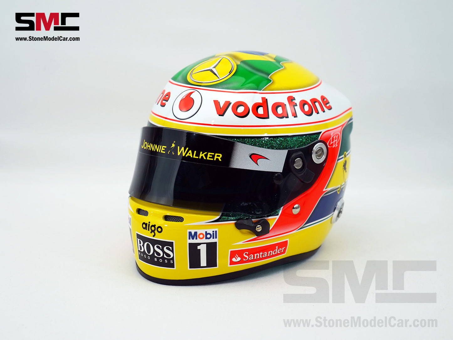 Mclaren Mercedes F1 MP4/26 #3 Lewis Hamilton Brazil GP 2011 Tribute Ayrton Senna Arai 1:2 Helmet