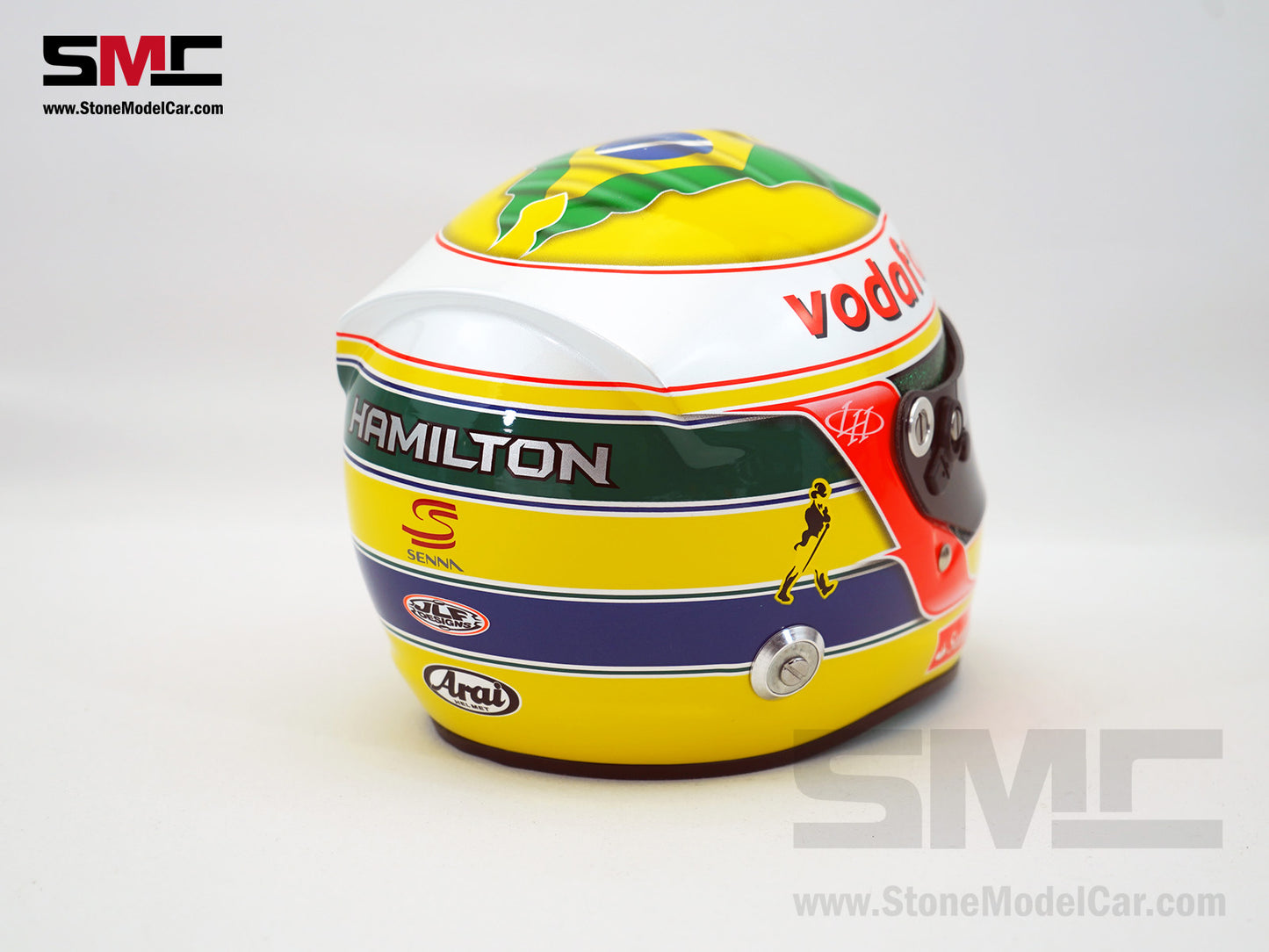 Mclaren Mercedes F1 MP4/26 #3 Lewis Hamilton Brazil GP 2011 Tribute Ayrton Senna Arai 1:2 Helmet