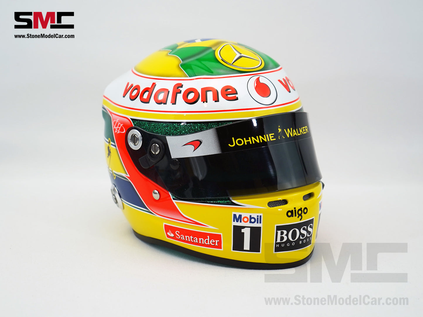 Mclaren Mercedes F1 MP4/26 #3 Lewis Hamilton Brazil GP 2011 Tribute Ayrton Senna Arai 1:2 Helmet