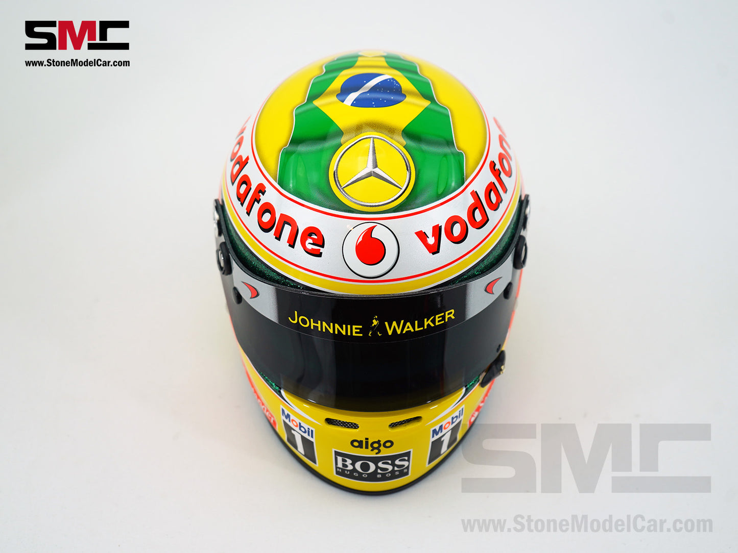 Mclaren Mercedes F1 MP4/26 #3 Lewis Hamilton Brazil GP 2011 Tribute Ayrton Senna Arai 1:2 Helmet