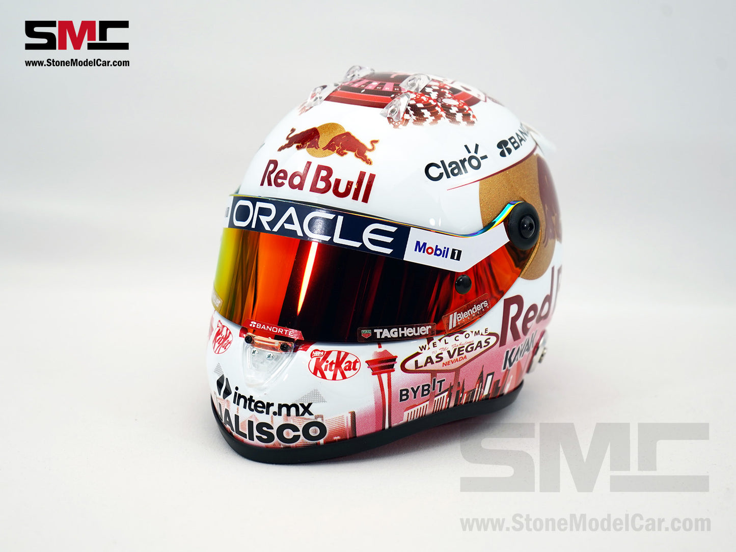 Red Bull F1 RB19 #11 Sergio Perez USA Las Vegas GP 2023 Podium 1:2 Helmet Schuberth