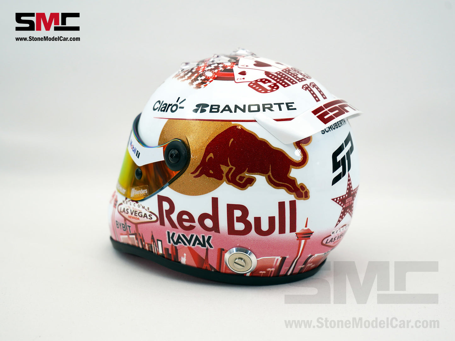 Red Bull F1 RB19 #11 Sergio Perez USA Las Vegas GP 2023 Podium 1:2 Helmet Schuberth