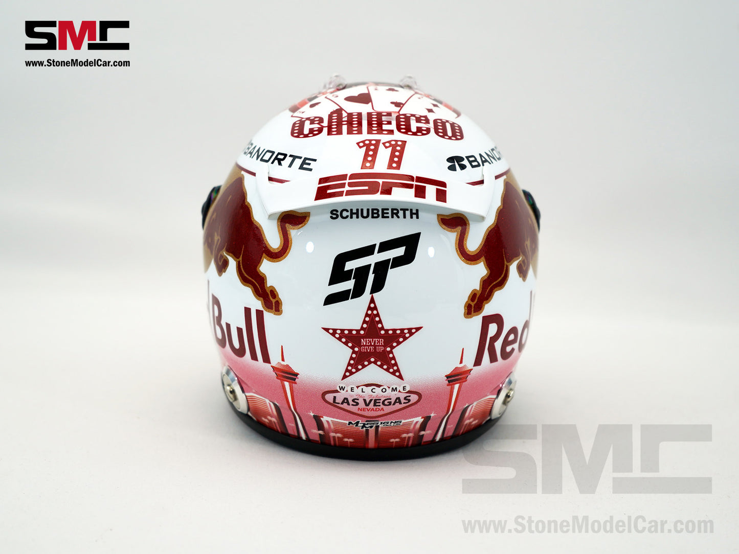 Red Bull F1 RB19 #11 Sergio Perez USA Las Vegas GP 2023 Podium 1:2 Helmet Schuberth