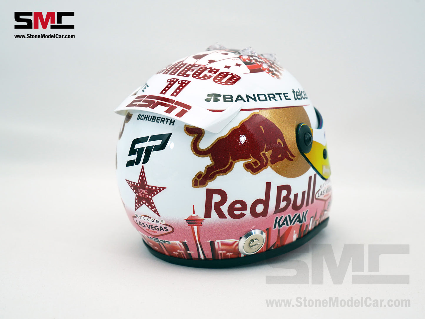 Red Bull F1 RB19 #11 Sergio Perez USA Las Vegas GP 2023 Podium 1:2 Helmet Schuberth