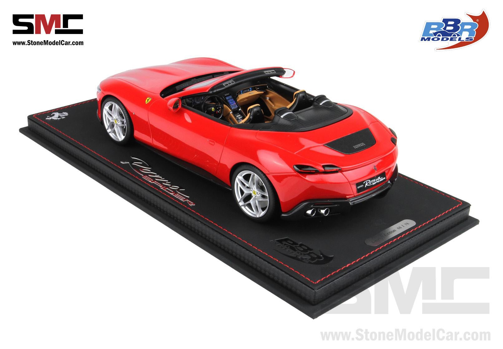 BBR 1:18 Ferrari Roma Spider Open Roof - Rosso Corsa 322 Red P18230B –  Stone Model