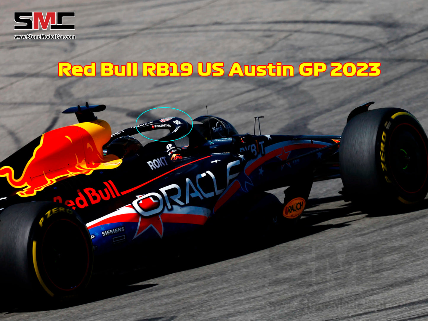 Decal for Red Bull F1 RB19 #1 Max Verstappen US Las Vegas / Miami / Austin / Monaco / Canada GP 2023 1:18 Spark & MINICHAMPS