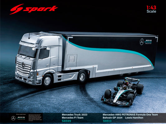 [Pre-Order] Mercedes AMG F1 Team Truck W14 #44 Lewis Hamilton #63 George Russell 2023 Spark 1:43 S8599