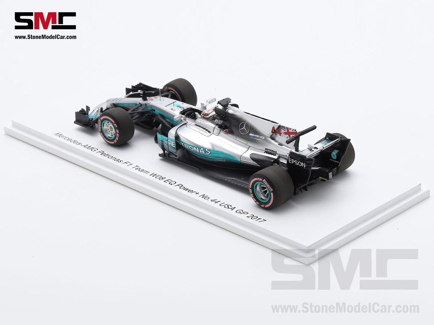 [Pre-Order] Mercedes F1 W08 #44 Lewis Hamilton US GP 2017 4x World Champion 1:43 Spark with Figure