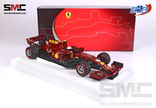 Ferrari F1 SF1000 #16 Charles Leclerc Tuscan 2020 Mugello 1000th GP 1:18 BBR Polifoam Packaging