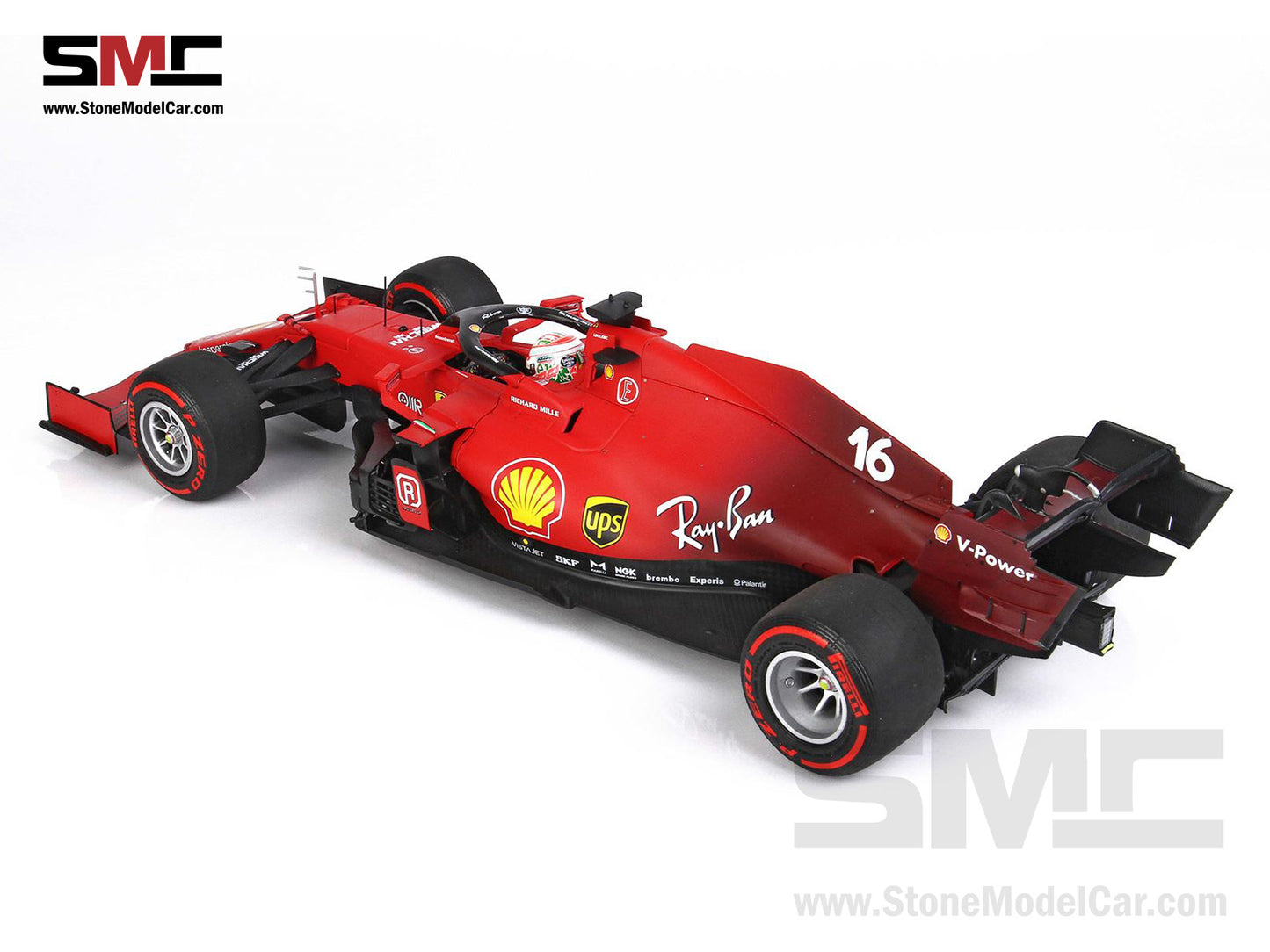 Ferrari F1 SF21 #16 Charles Leclerc Emilia Romagna GP 2021 1:18 BBR Red Soft Tires