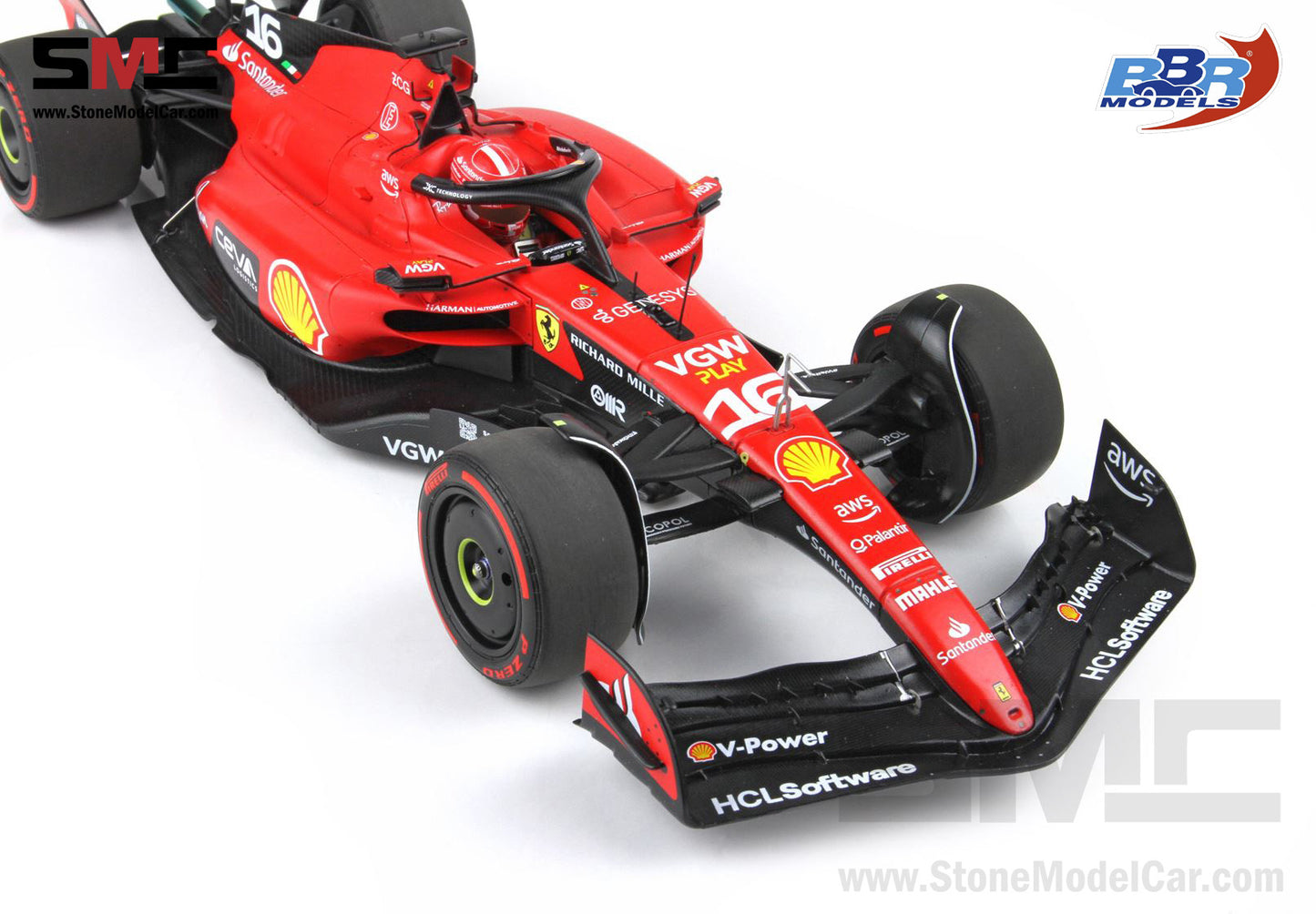 [Pre-Order] Ferrari F1 SF-23 #16 Charles Leclerc Belgium SPA GP 2023 BBR 1:18 Polifoam Packaging