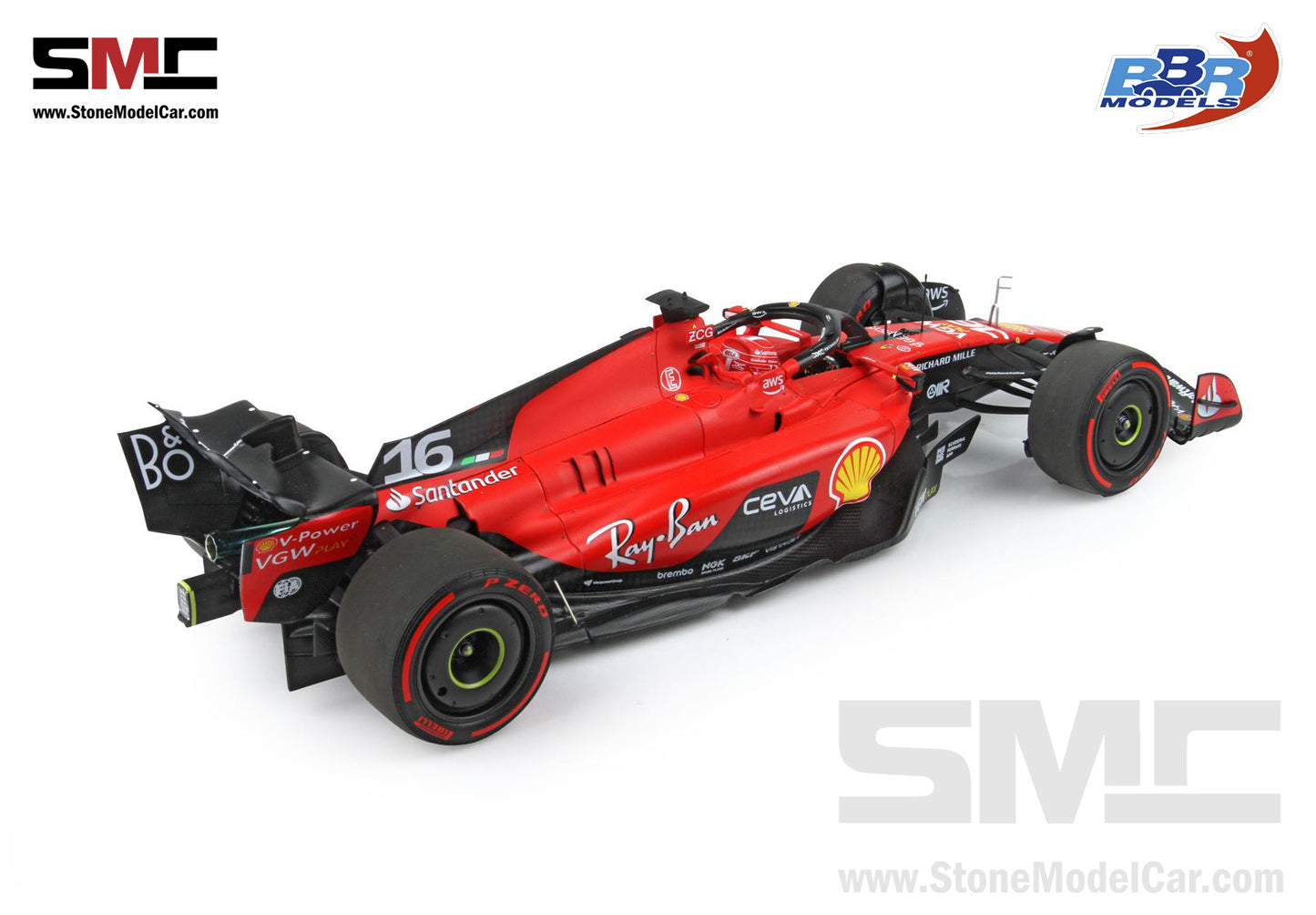 [Pre-Order] Ferrari F1 SF-23 #16 Charles Leclerc Belgium SPA GP 2023 BBR 1:18 Polifoam Packaging