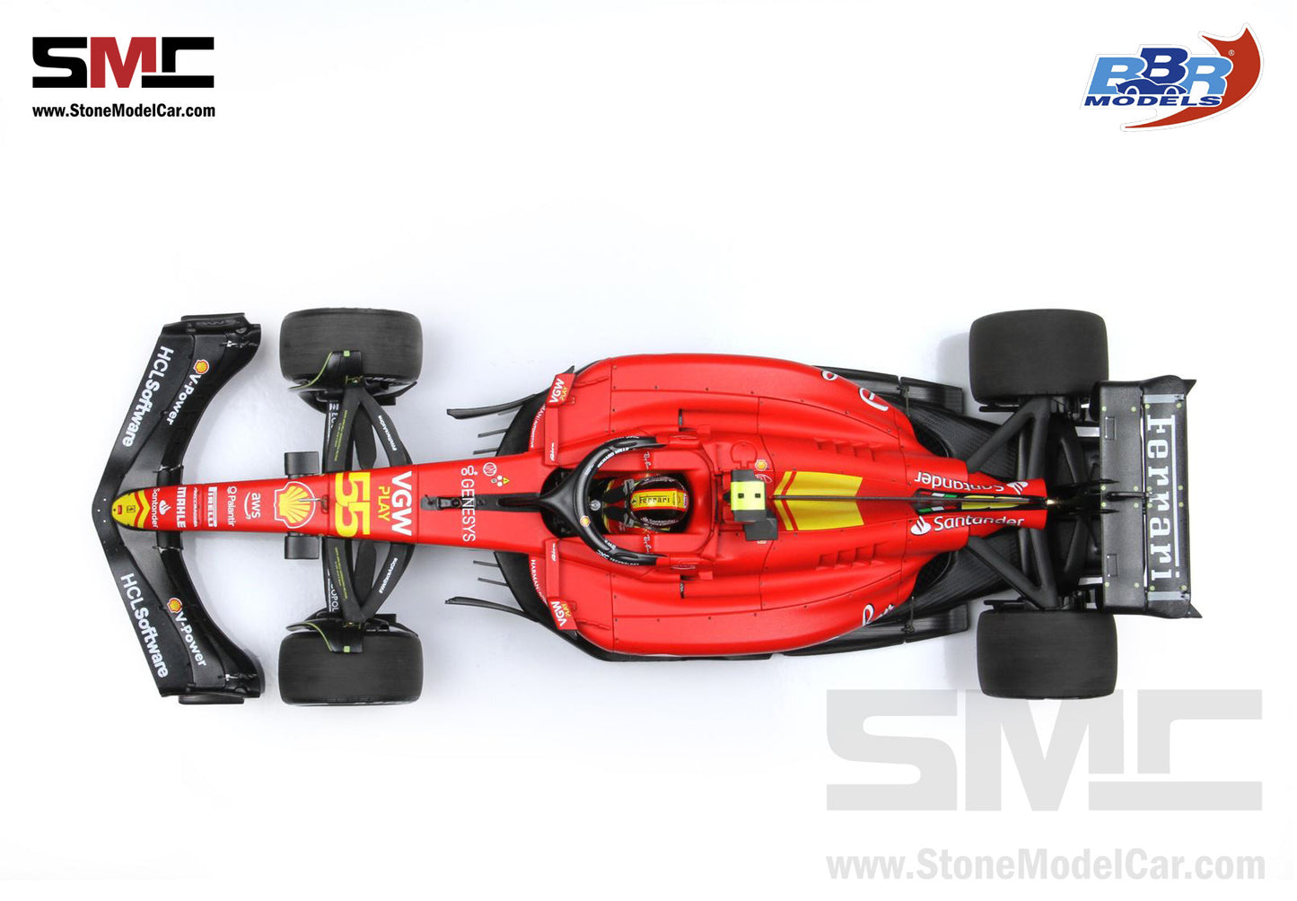 [Pre-Order] Ferrari F1 SF-23 #55 Carlos Sainz Italy Monza GP 2023 BBR 1:18 Polifoam Packaging